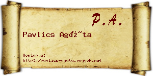 Pavlics Agáta névjegykártya
